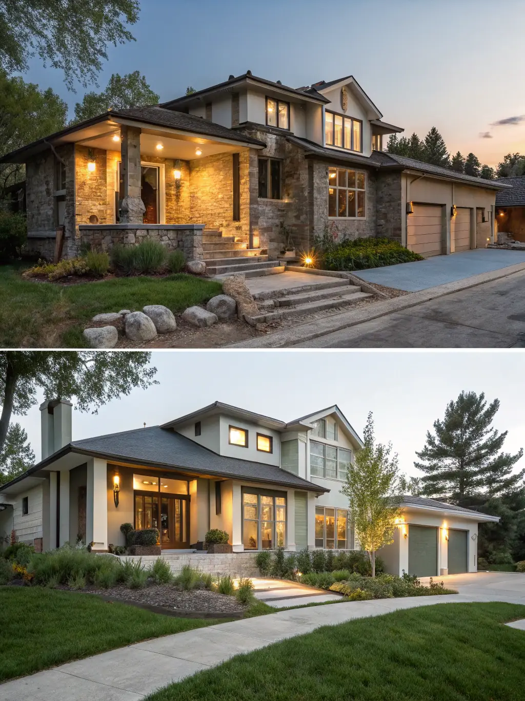 A before-and-after shot of a property refurbishment project, highlighting Pen PM's expertise in enhancing property value.